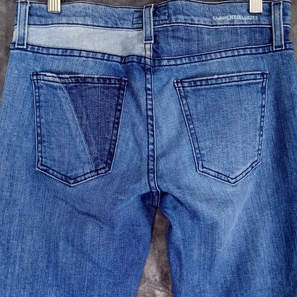 Current/Elliott Jeans Womens 26 Blue Patchwork Skinny Ankle Mid Rise Distressed - Picture 7 of 10
